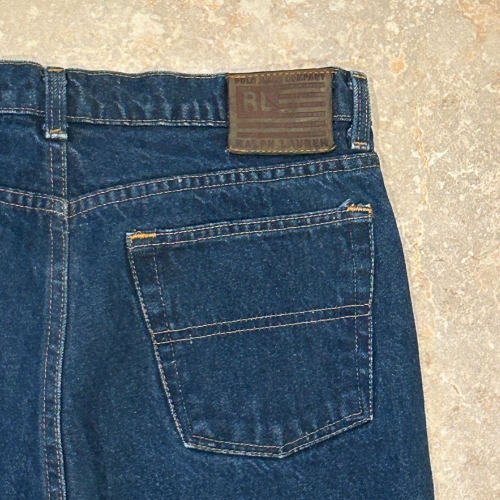 Polo Jeans Co Ralph Lauren Jeans Mens 12x30 Blue Denim 67 Boot Cut Dark Wash‎